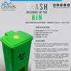 Orchids Bio Waste Dust Bin 15 Litres (Green)