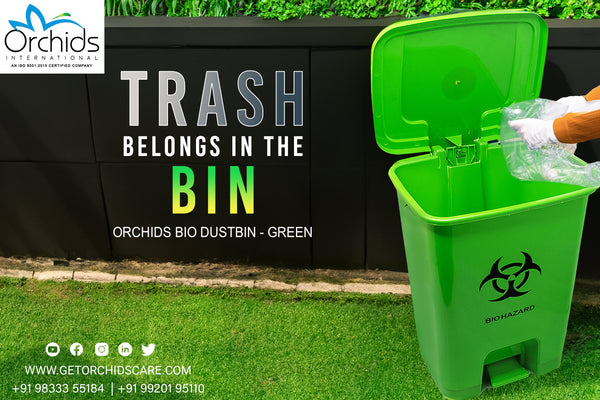 Orchids Bio Waste Dust Bin 15 Litres (Green)