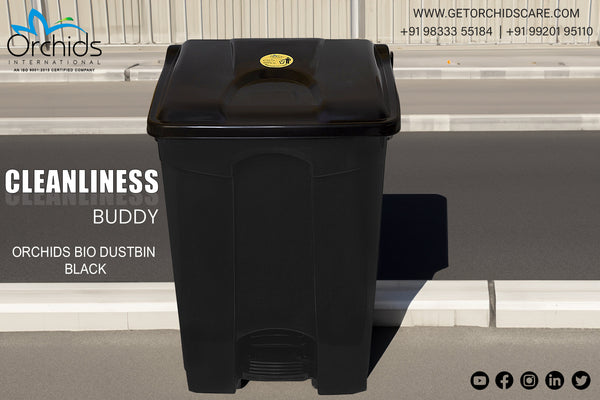 Orchids Bio Waste Dust Bin 60 Litres (Black)