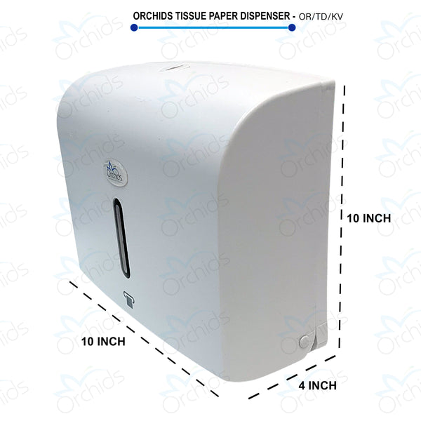 Orchids Tissue Dispenser Wall Mounted ABS Plastic Capacity of 300 Sheets  OR/TD/KV