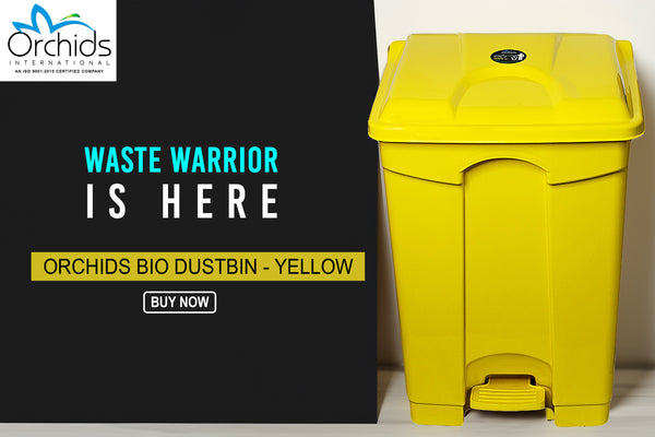 Orchids Bio Waste Dust Bin 60 Litres (Yellow)